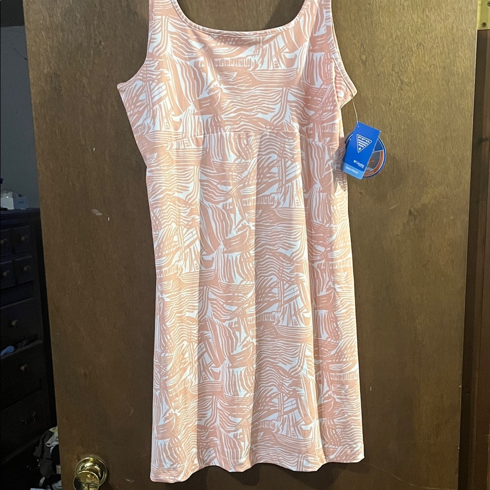 Columbia Pink and White Midi Dress